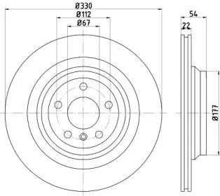 8DD 355 122-561 HELLA Тормозной диск