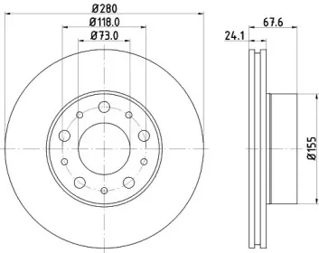 8DD 355 127-811 HELLA Тормозной диск
