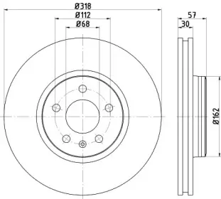 8DD 355 125-181 HELLA Тормозной диск