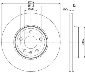 8DD 355 125-201 HELLA Тормозной диск