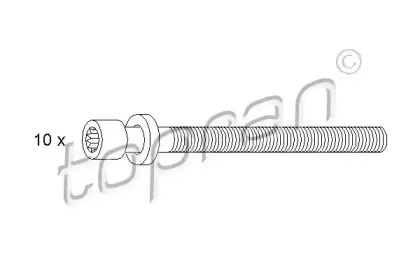 109 545 TOPRAN Комплект болтов головки цилидра