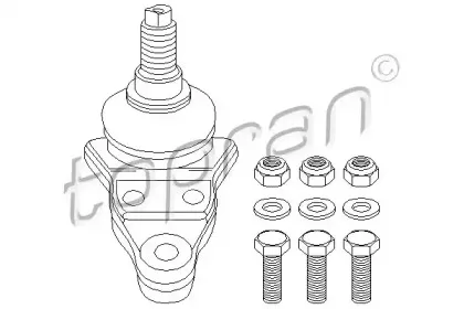 103 346 TOPRAN Несущий / направляющий шарнир