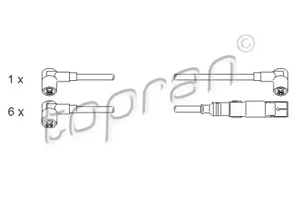 107 251 TOPRAN Комплект проводов зажигания
