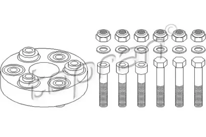 400 249 TOPRAN Шарнир, продольный вал