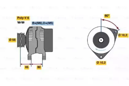0 986 038 030 BOSCH Генератор