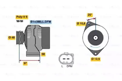 0 124 225 011 BOSCH Генератор