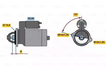 0 986 018 741 BOSCH Стартер