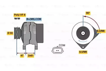 0 986 080 710 BOSCH Генератор