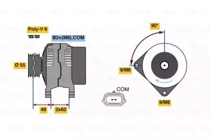 0 986 080 990 BOSCH Генератор