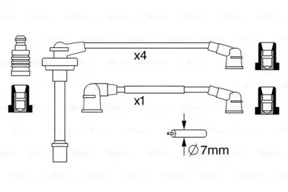 0 986 357 282 BOSCH Комплект проводов зажигания