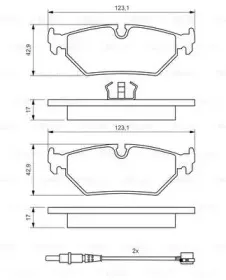 0 986 424 027 BOSCH Комплект тормозных колодок, дисковый тормоз