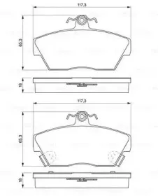 0 986 424 244 BOSCH Комплект тормозных колодок, дисковый тормоз