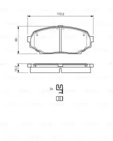 0 986 424 303 BOSCH Комплект тормозных колодок, дисковый тормоз