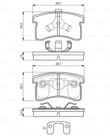 0 986 424 642 BOSCH Комплект тормозных колодок, дисковый тормоз