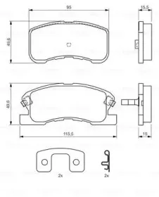 0 986 424 697 BOSCH Комплект тормозных колодок, дисковый тормоз