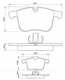 0986424743 BOSCH Комплект тормозных колодок, дисковый тормоз