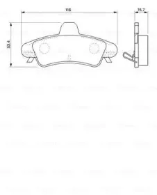 0 986 424 744 BOSCH Комплект тормозных колодок, дисковый тормоз