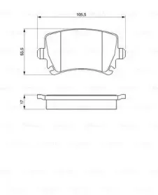 0986424796 BOSCH Комплект тормозных колодок, дисковый тормоз