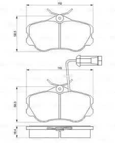 0 986 460 973 BOSCH Комплект тормозных колодок, дисковый тормоз