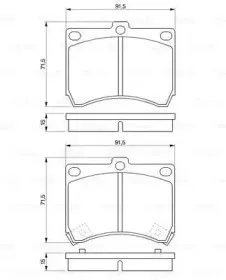 0 986 460 974 BOSCH Комплект тормозных колодок, дисковый тормоз