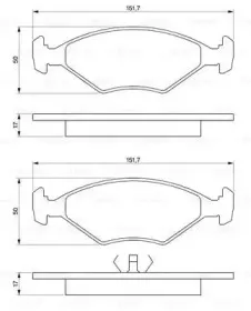0 986 460 986 BOSCH Комплект тормозных колодок, дисковый тормоз