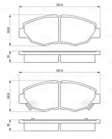0 986 461 124 BOSCH Комплект тормозных колодок, дисковый тормоз