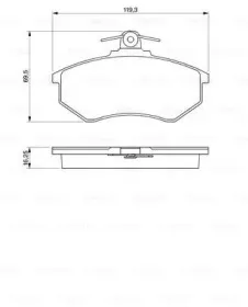 0 986 466 698 BOSCH Комплект тормозных колодок, дисковый тормоз