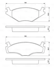 0986468870 BOSCH Комплект тормозных колодок, дисковый тормоз