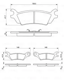 0 986 468 990 BOSCH Комплект тормозных колодок, дисковый тормоз