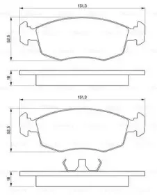 0 986 469 070 BOSCH Комплект тормозных колодок, дисковый тормоз
