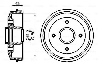 0 986 477 020 BOSCH Тормозной барабан