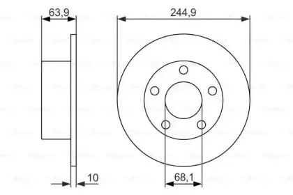 0986479834 BOSCH Тормозной диск