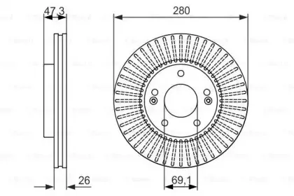 0986479991 BOSCH Тормозной диск