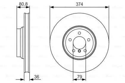0 986 479 R35 BOSCH Тормозной диск