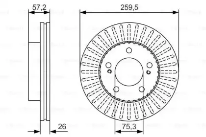 0986479T07 BOSCH Тормозной диск