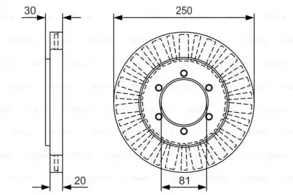 0986479T08 BOSCH Тормозной диск