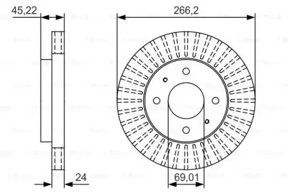 0986479T75 BOSCH Тормозной диск
