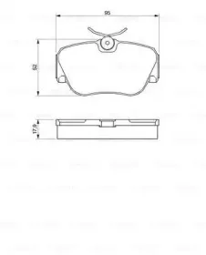 0 986 490 550 BOSCH Комплект тормозных колодок, дисковый тормоз