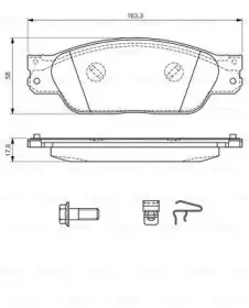 0 986 494 141 BOSCH Комплект тормозных колодок, дисковый тормоз