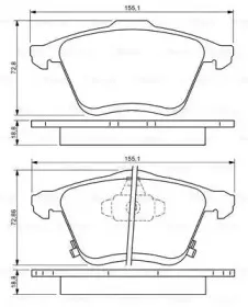 0 986 494 149 BOSCH Комплект тормозных колодок, дисковый тормоз