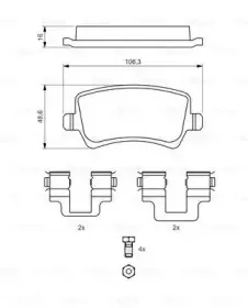 0986494175 BOSCH Комплект тормозных колодок, дисковый тормоз