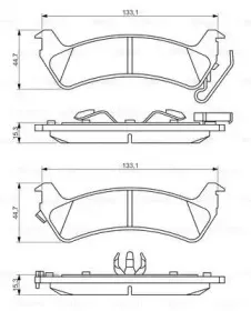 0 986 494 348 BOSCH Комплект тормозных колодок, дисковый тормоз