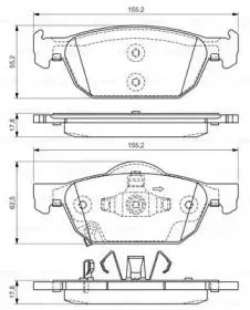 0 986 494 383 BOSCH Комплект тормозных колодок, дисковый тормоз