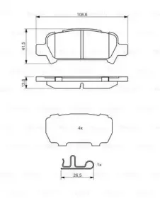 0 986 494 445 BOSCH Комплект тормозных колодок, дисковый тормоз