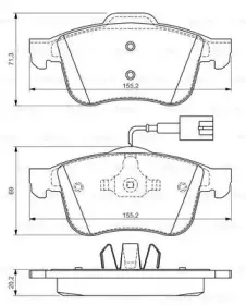 0 986 494 465 BOSCH Комплект тормозных колодок, дисковый тормоз
