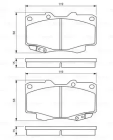 0 986 494 497 BOSCH Комплект тормозных колодок, дисковый тормоз