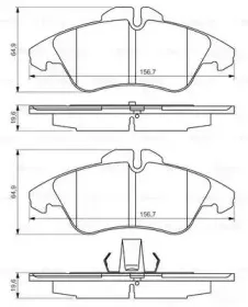 0 986 494 504 BOSCH Комплект тормозных колодок, дисковый тормоз