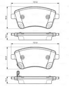 0 986 494 552 BOSCH Комплект тормозных колодок, дисковый тормоз