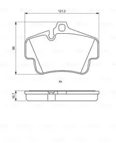0 986 494 699 BOSCH Комплект тормозных колодок, дисковый тормоз