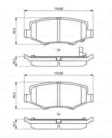0 986 494 706 BOSCH Комплект тормозных колодок, дисковый тормоз